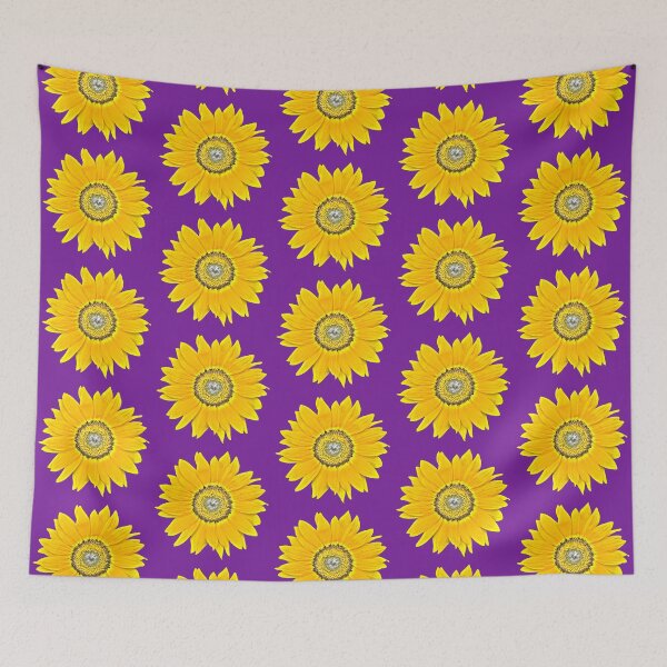 Item preview, Sunflower Photograph Bright Colors - purple background designed and sold by Louise-Mae.