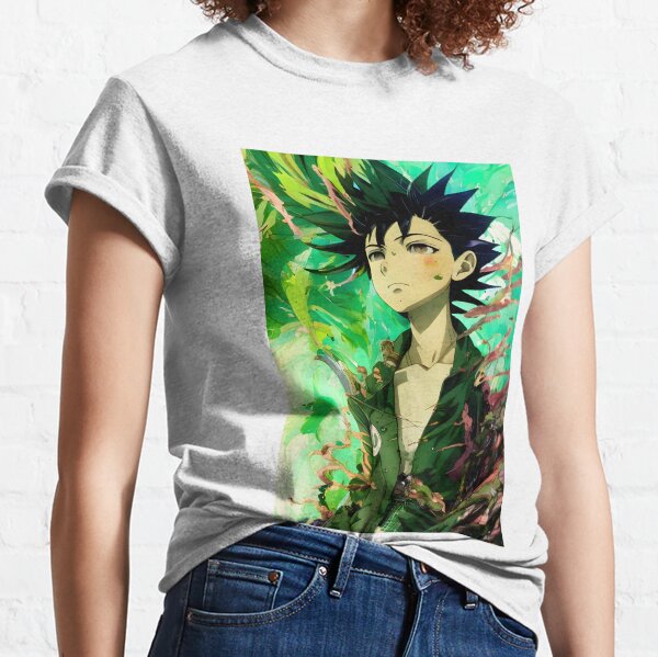 Hunter X Hunter Anime Gon Freecss Men's Green And White Tie Dye T-shirt  Small