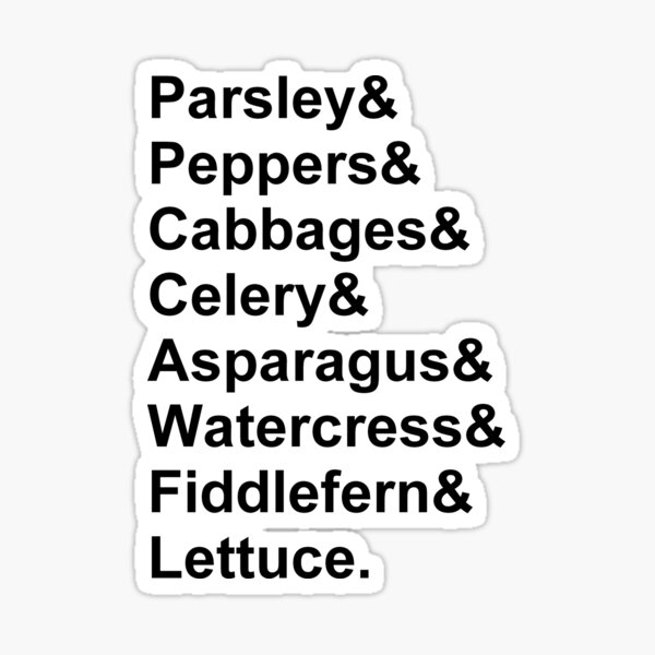 parsley, peppers, cabbages and celery Sticker