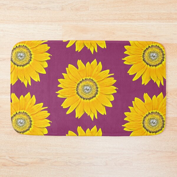 Item preview, Sunflower Photograph Bright Colors - burgundy background designed and sold by Louise-Mae.