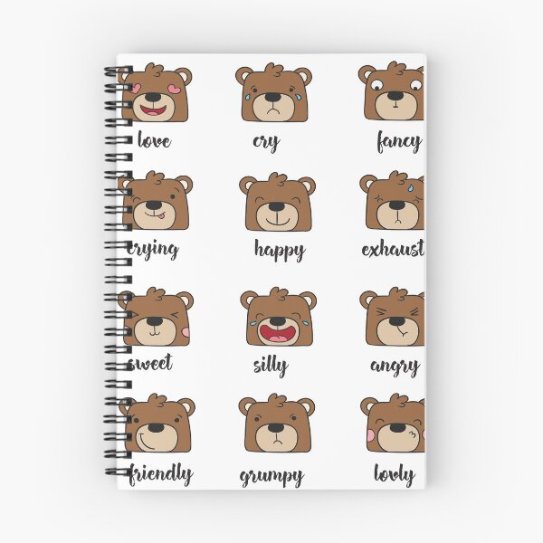 Item preview, emojii bear faces emotions kit outline bear teddy bears grizzly feelings designed and sold by originalstar.