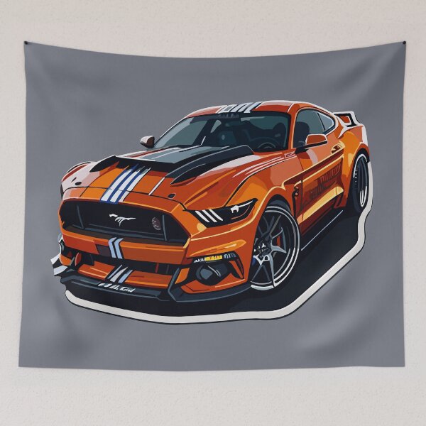 Item preview, Orange Mustang Sixth generation S550 best vector sticker. designed and sold by STICKOVA ARTS.