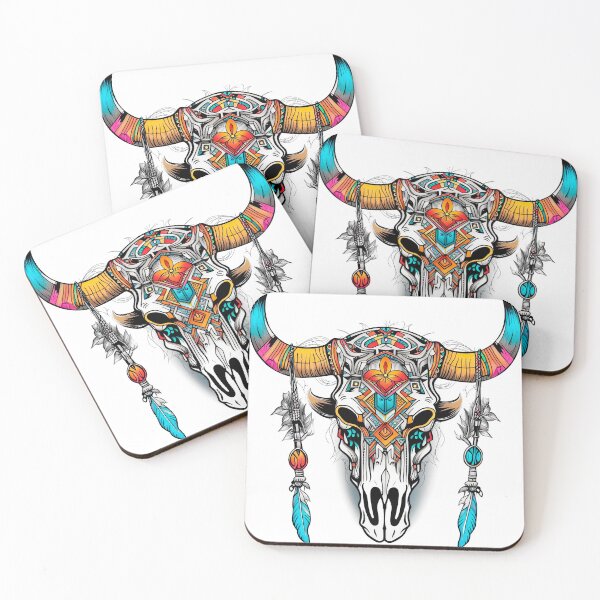 Item preview, Bohemian Bull skull designed and sold by SkullsToGo.