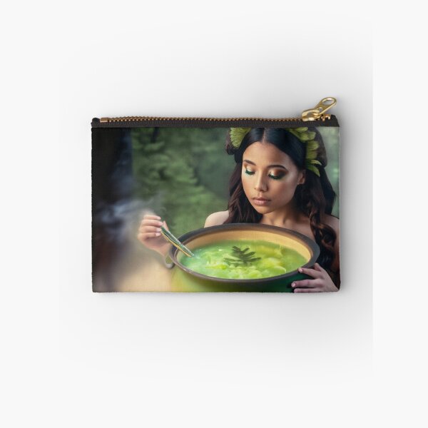 Item preview, Sorceress making a drink from a fern flower, halloween season of the witch designed and sold by Sunmoonlove.