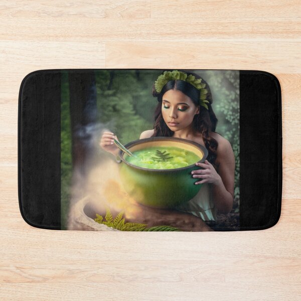 Item preview, Sorceress making a drink from a fern flower, halloween season of the witch designed and sold by Sunmoonlove.