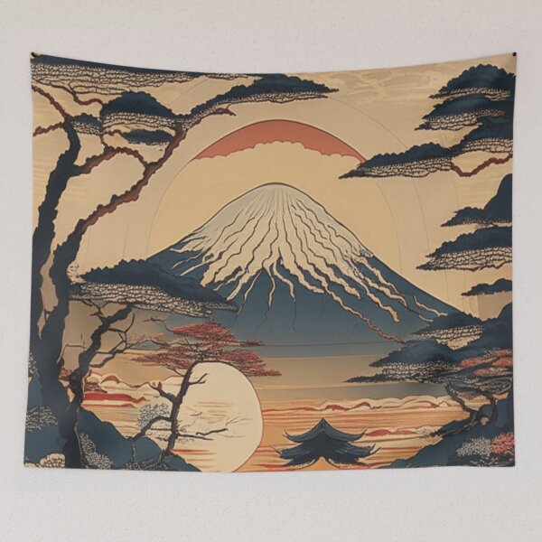 Item preview, Ukiyo-e Trees and Mountain designed and sold by XamiDesign.