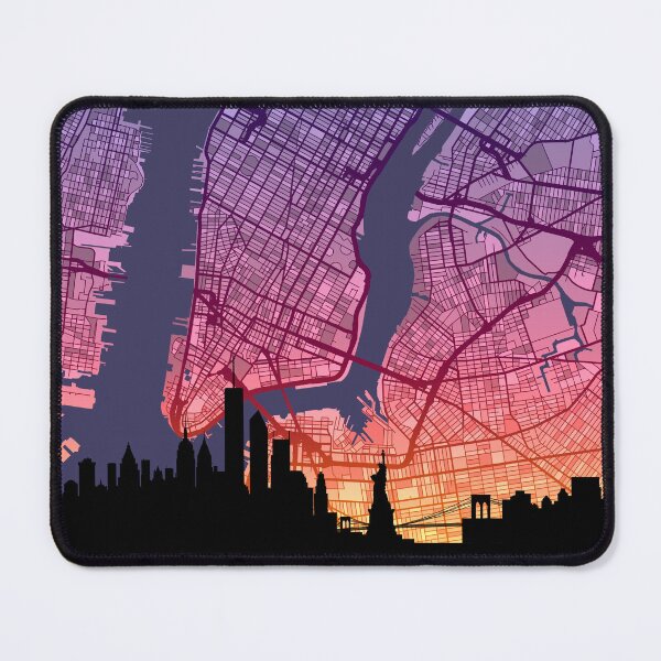 Item preview, New York United States Skyline Map designed and sold by ArtPrints.