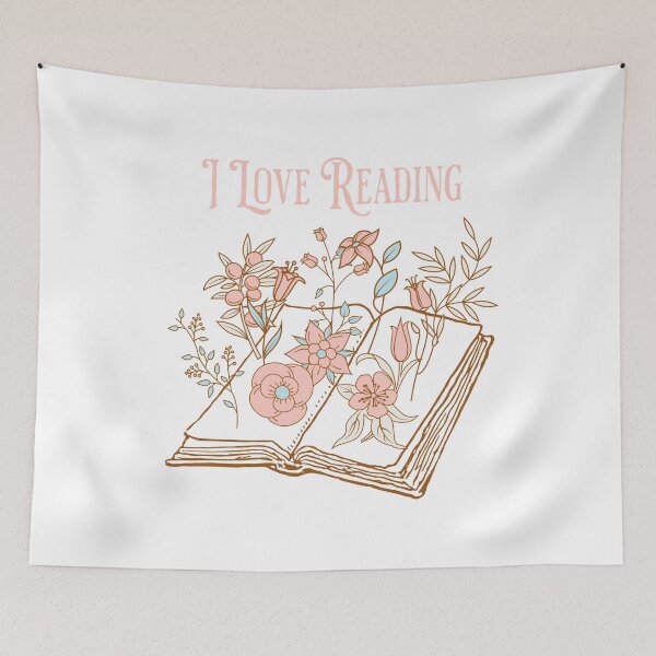 Item preview, I Love Reading - Vintage Open Book With Flowers Reading Time Book Pink Book Lover designed and sold by lovealva.