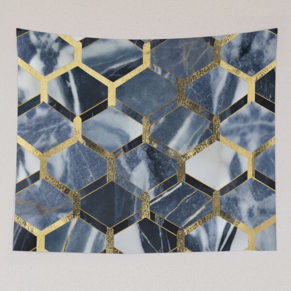 Item preview,  marble navy and white.Agate Gold Glitter designed and sold by SuraSu.