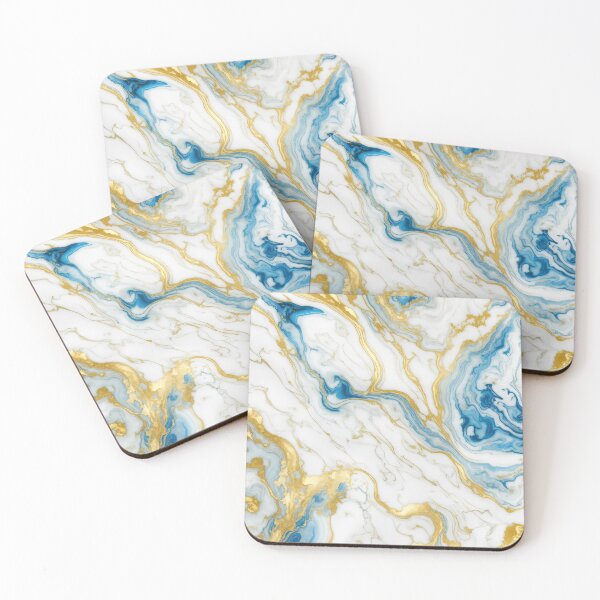 Item preview, Swirls of marble or the ripples gold and blue ink like agate designed and sold by ArtyBuys.