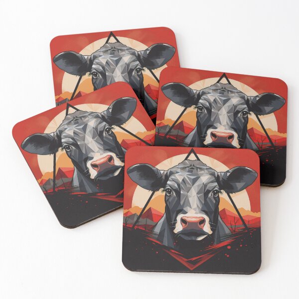 Aperçu de l'œuvre Grâce Bovine Géométrique créée et vendue par TheFrenchVegan.