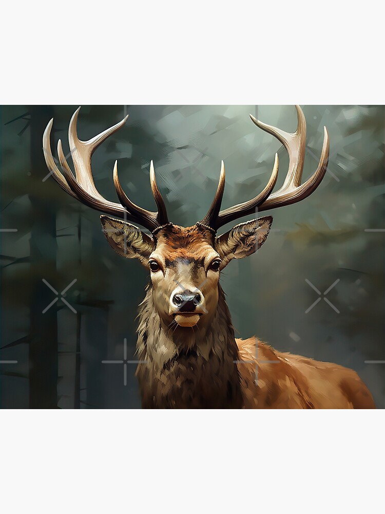 Realistic deer painting close up Art Board Print for Sale by