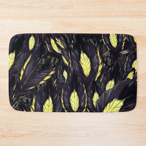 Item preview, Retro feathers Yellow and black pattern designed and sold by TomFrontierArt.