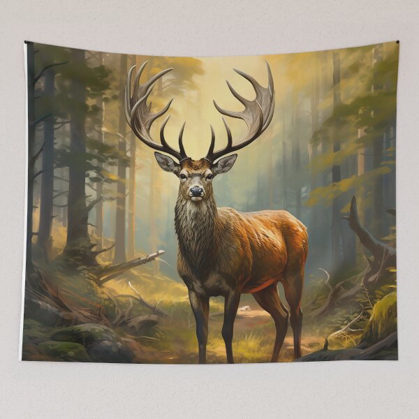 Item preview, deer in forest scenery painting  designed and sold by Inktown.
