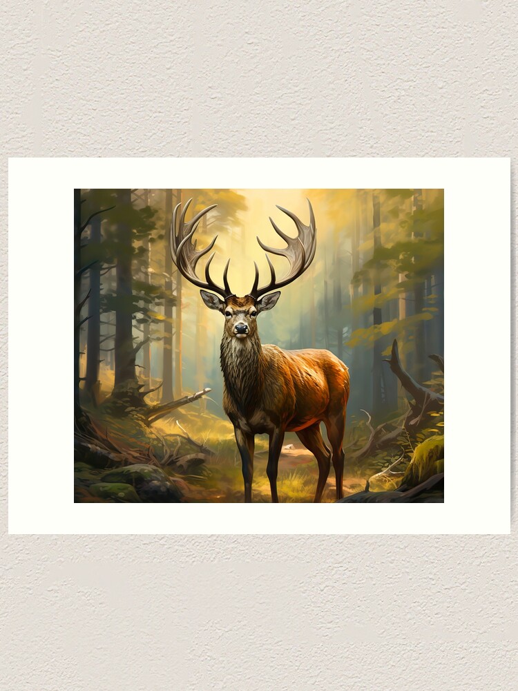 Anne Print Solutions® Deer Animal Male In Winter Snow Forest