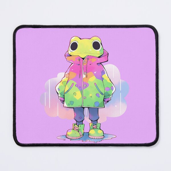 Item preview, Anime Frog Wearing Raincoat designed and sold by RibbitFans101.
