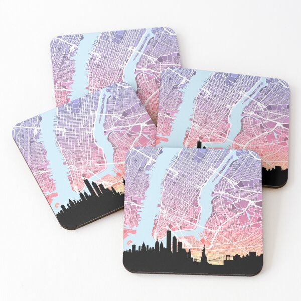 Item preview, New York United States Skyline Map designed and sold by ArtPrints.