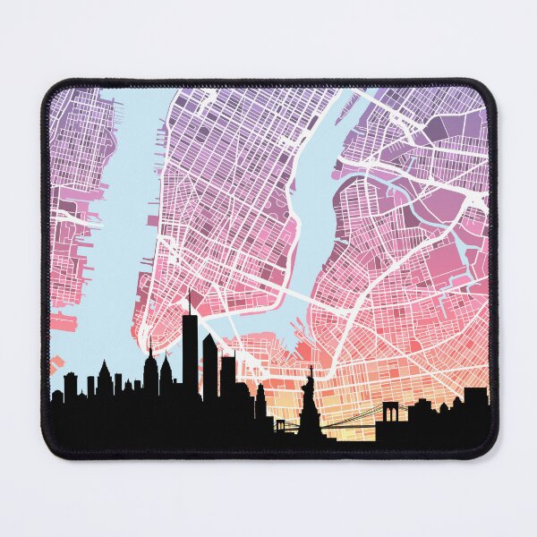 Item preview, New York United States Skyline Map designed and sold by ArtPrints.
