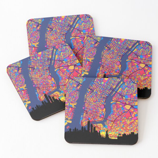 Item preview, New York United States Skyline Map designed and sold by ArtPrints.