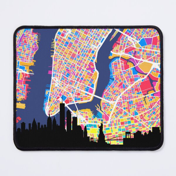 Item preview, New York United States Skyline Map designed and sold by ArtPrints.