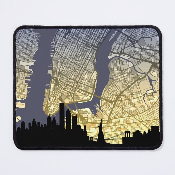 Item preview, New York United States Skyline Map designed and sold by ArtPrints.