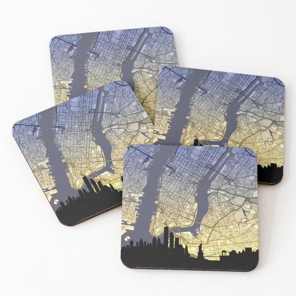 Item preview, New York United States Skyline Map designed and sold by ArtPrints.