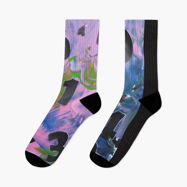 Item preview, Abstract pattern numbers game pink green black blue turquoise designed and sold by G-M-Designs.