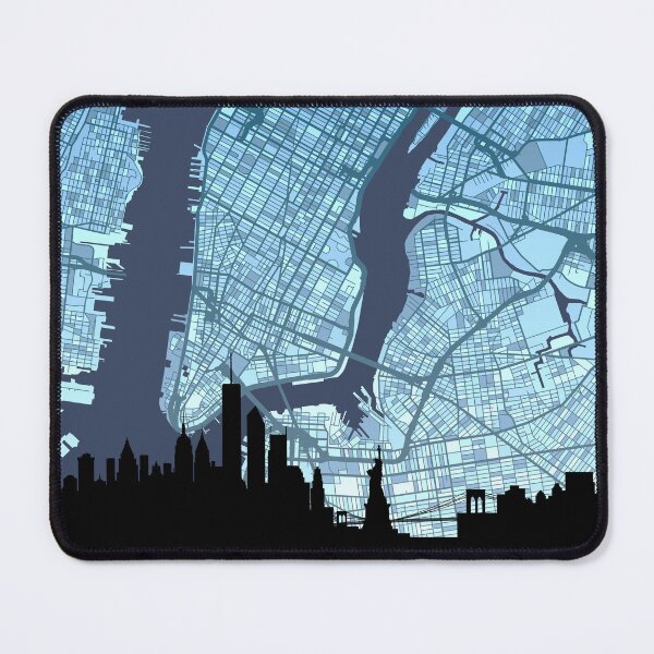 Item preview, New York United States Skyline Map designed and sold by ArtPrints.