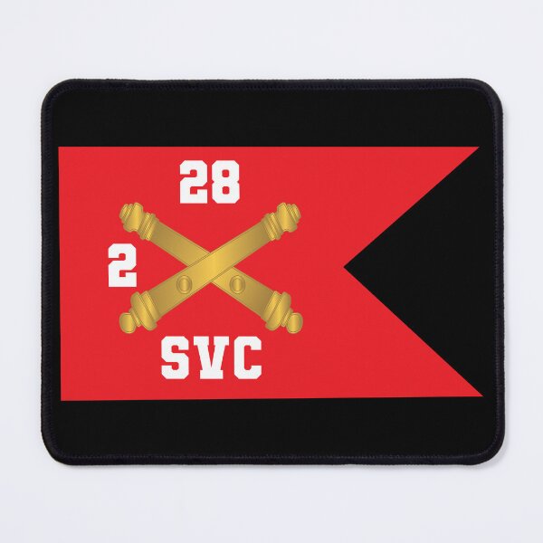 Artikelvorschau, Armee – SVC Brty, 2. Bataillon, 28. Feldartillerie-Regiment – Red Wing Guidon X 300 entworfen und verkauft von Military Insignia Products.
