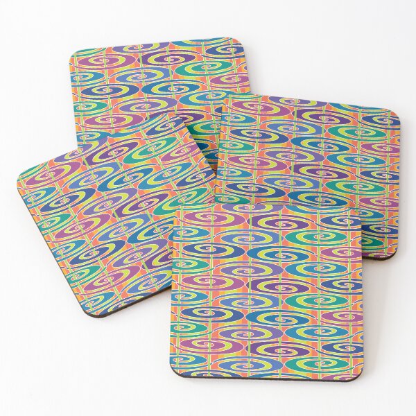 Item preview, Groovy Retro Swirls and Stripes Pattern designed and sold by jeff-jones.