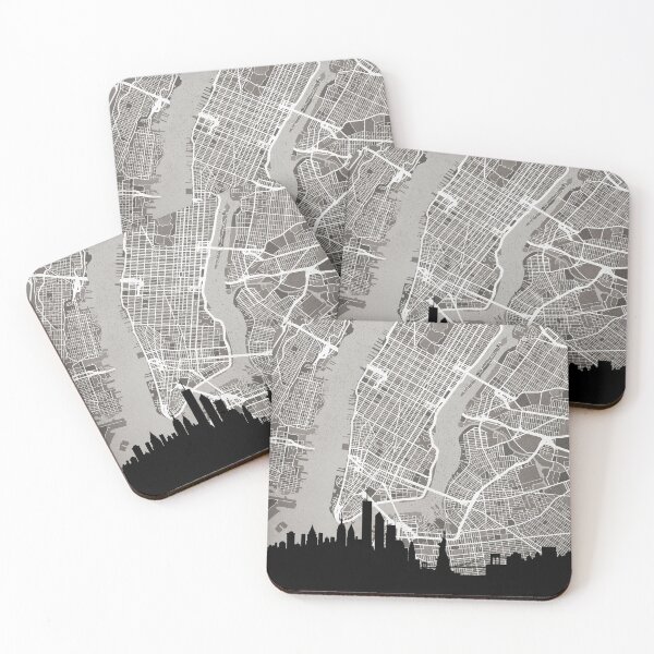 Item preview, New York United States Skyline Map designed and sold by ArtPrints.