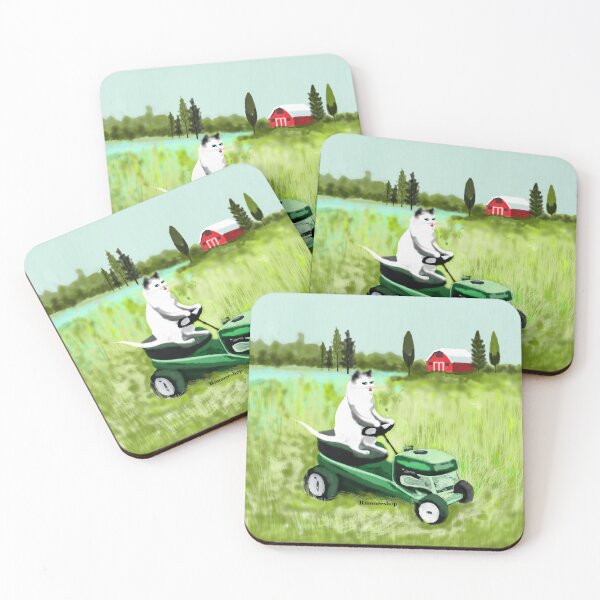 Item preview, Cat Riding Lawn Mower designed and sold by rmoneeshop.