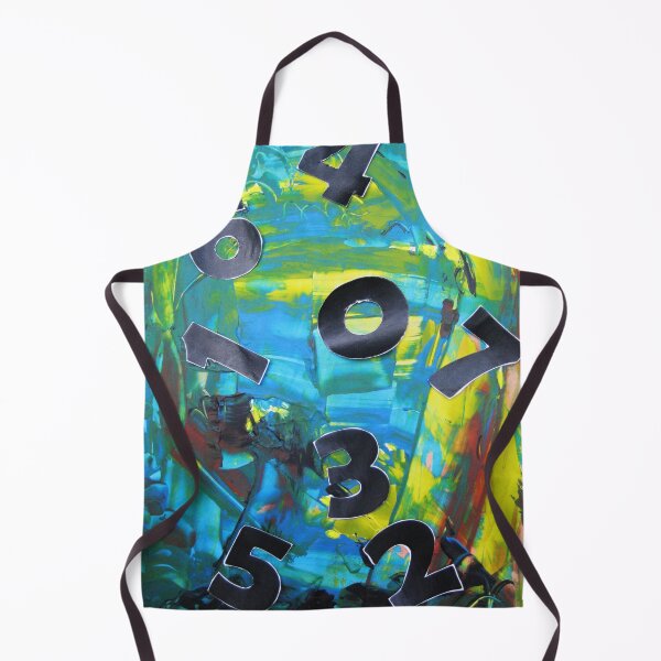 Item preview, Abstract pattern numbers game yellow green black blue turquoise red designed and sold by G-M-Designs.