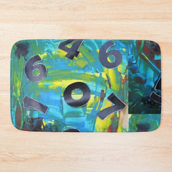 Item preview, Abstract pattern numbers game yellow green black blue turquoise red designed and sold by G-M-Designs.