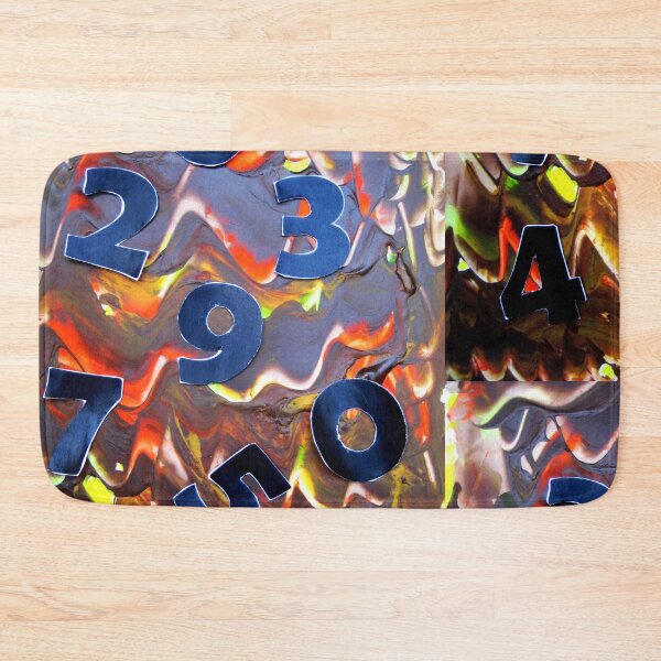 Item preview, Abstract pattern numbers game yellow green black brown orange red designed and sold by G-M-Designs.