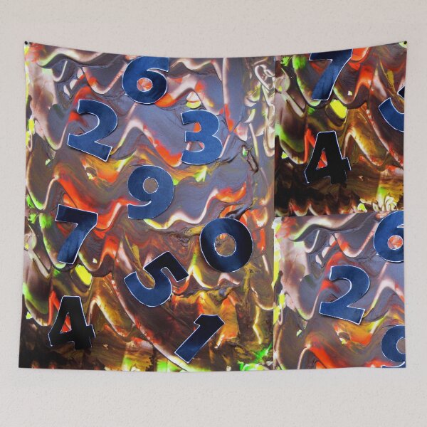 Item preview, Abstract pattern numbers game yellow green black brown orange red designed and sold by G-M-Designs.