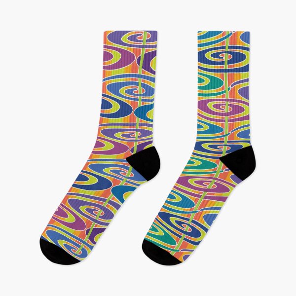 Item preview, Groovy Retro Swirls and Stripes Pattern designed and sold by jeff-jones.