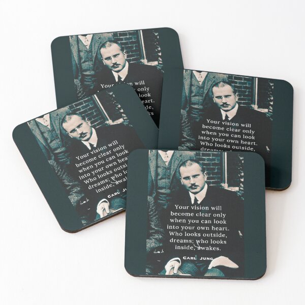 Item preview, Carl Jung  portrait and quote: Your vision will become clear only when you can look into your heart.  designed and sold by artbleed.