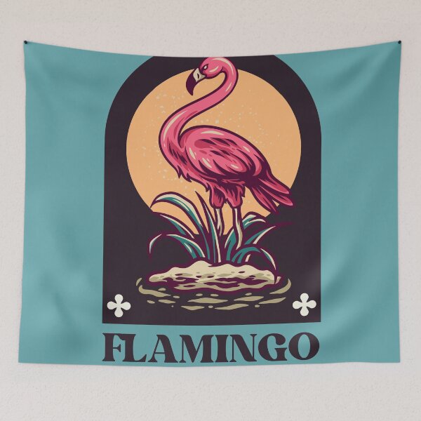 Item preview, summer flamingo retro illustration designed and sold by Filippom6.