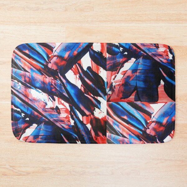 Item preview, Abstract pattern broken glass pane of a church red blue pink white designed and sold by G-M-Designs.