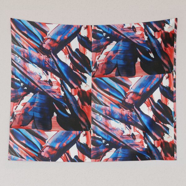 Item preview, Abstract pattern broken glass pane of a church red blue pink white designed and sold by G-M-Designs.