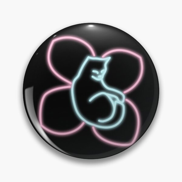 Item preview, Neon Cat with Flower - If I Fit, I Sit designed and sold by RebeccaRichards.