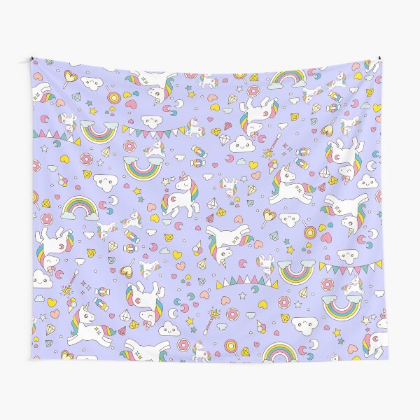 Unicorn Lilac Pattern Tapestry