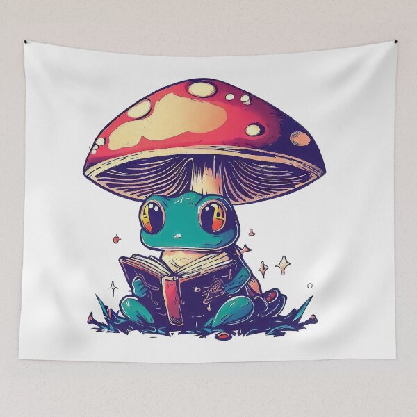 Item preview, Funny reading frog designed and sold by TomFrontierArt.