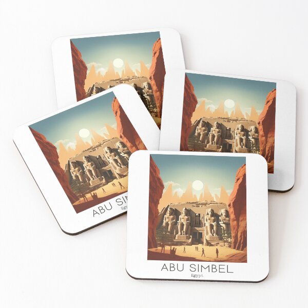 Item preview, A Vintage Travel Illustration of Abu Simbel Tempel - Egypt designed and sold by GoodOldVintage.