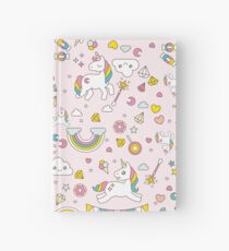 Cuaderno de tapa dura Patrón de unicornio