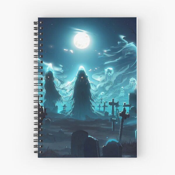 Item preview, Spooky ghosts on haunted graveyard in night designed and sold by TomFrontierArt.