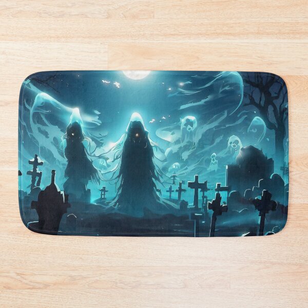 Item preview, Spooky ghosts on haunted graveyard in night designed and sold by TomFrontierArt.