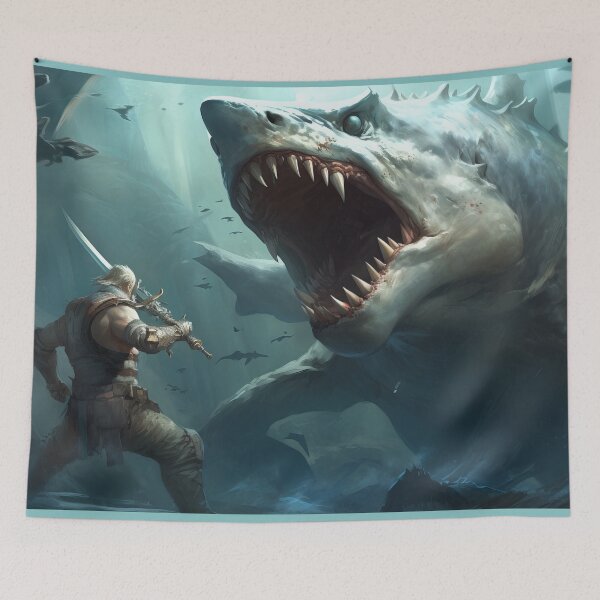 Item preview, Battle the Shark Monster designed and sold by Richard-Y.