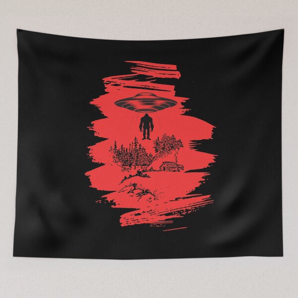 Item preview, Alien And bigfoot | Alien abduction | bigfoot silhouette | Bigfoot ufo designed and sold by Drzamag.